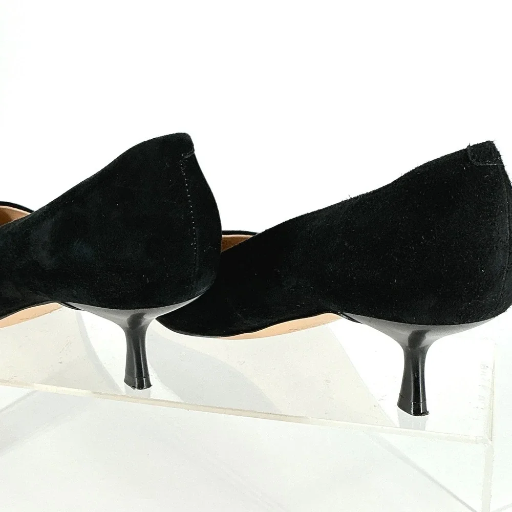 Marc Fisher LTD Size 8 Black Suede Pointed Toe Kitten Heel Pumps Womens - Picture 6 of 11